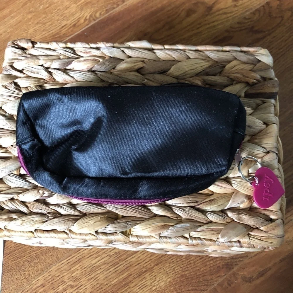 Ipsy black and purple small cosmetic bag